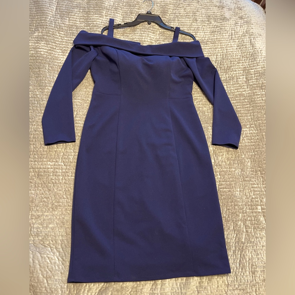 Off the shoulder navy dress size 14